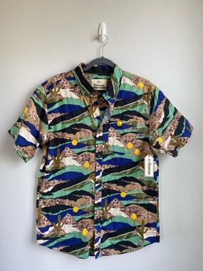 Dravus Landon Cactus SS Woven Polo Button Down